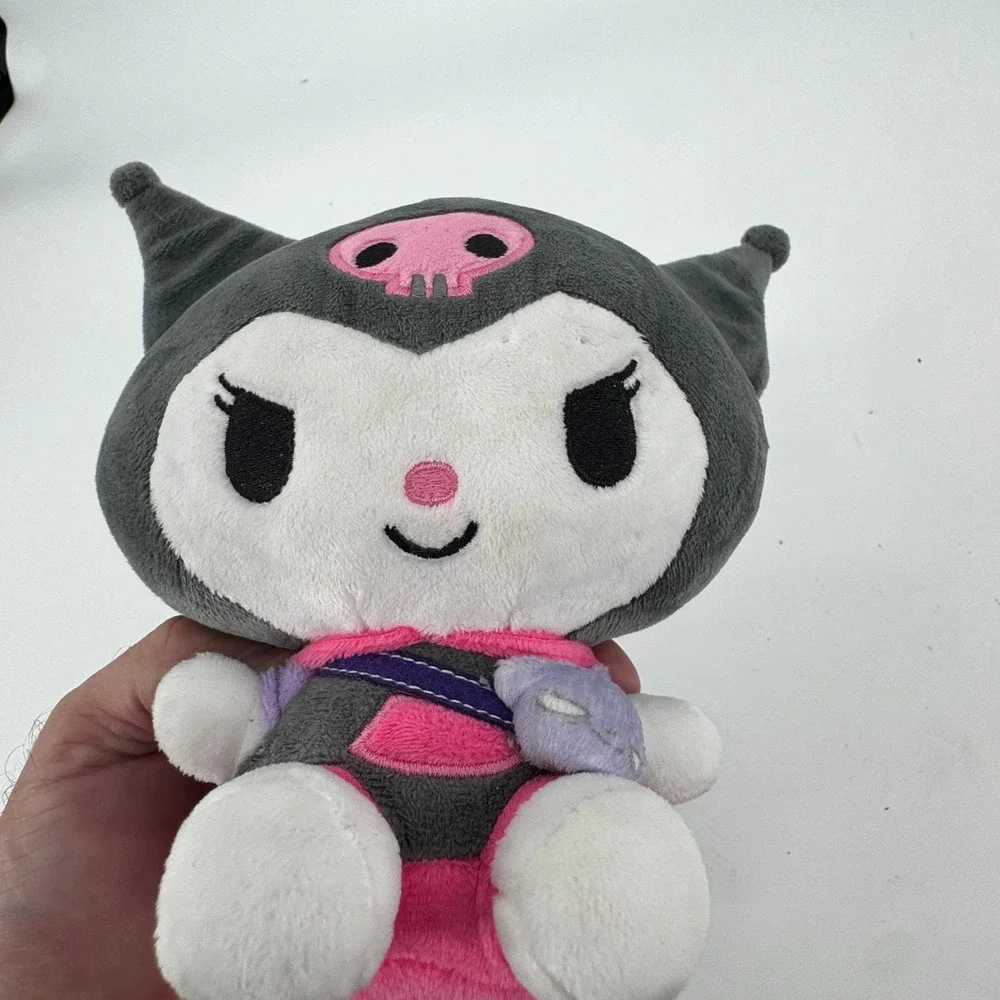 Sanrio Kuromi Plush Toy Hello Kitty and Friends‎ 8in Grey Pink Skull Streetwear